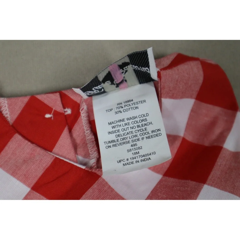 Rare Editions Baby‎ Girls Gingham Top and Ruffle Shorts, 2 Piece Set - Red